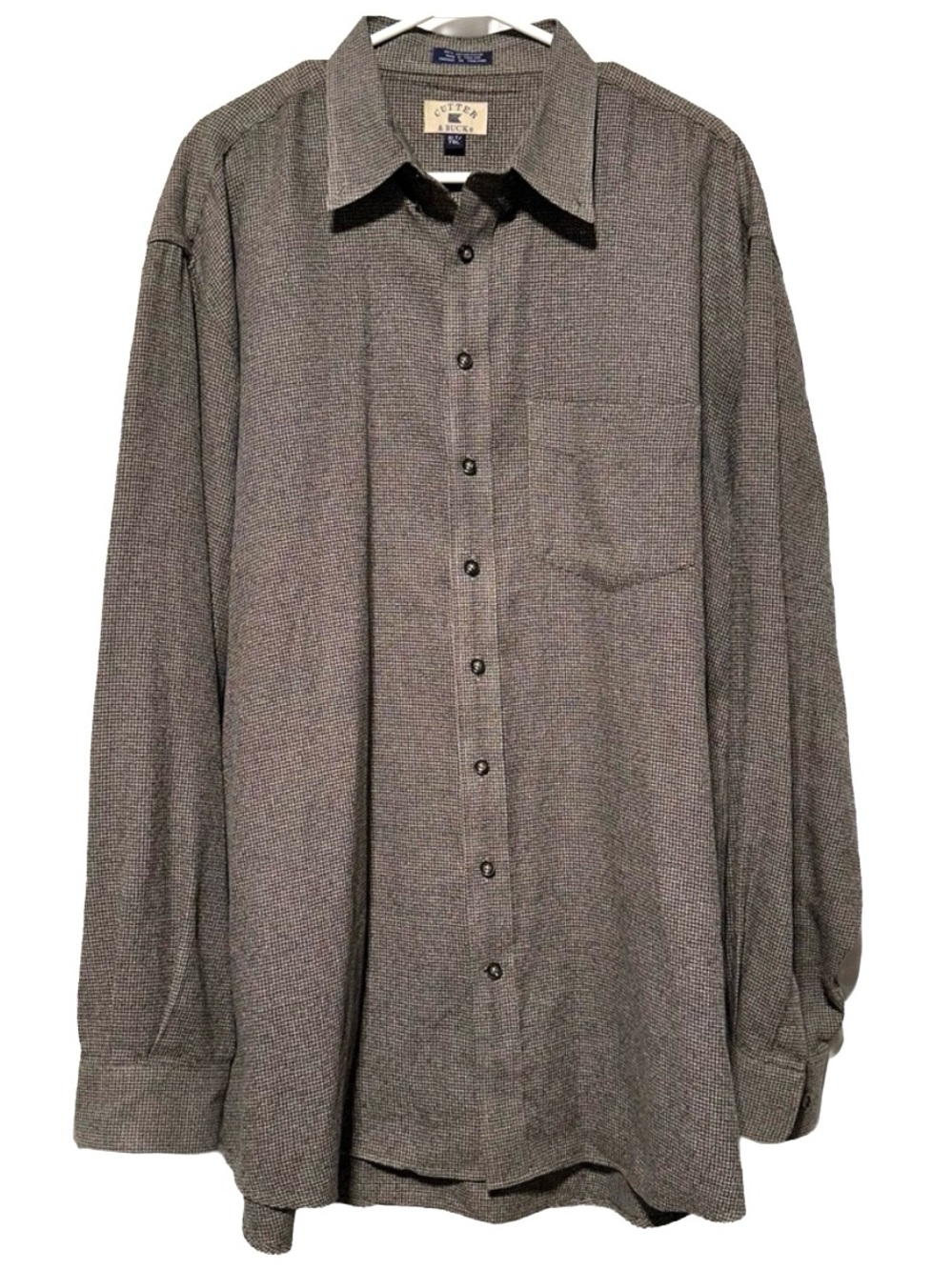 CUTTER & BUCK Men’s Houndstooth Cotton Tall Shirt XLT Preppy Golf